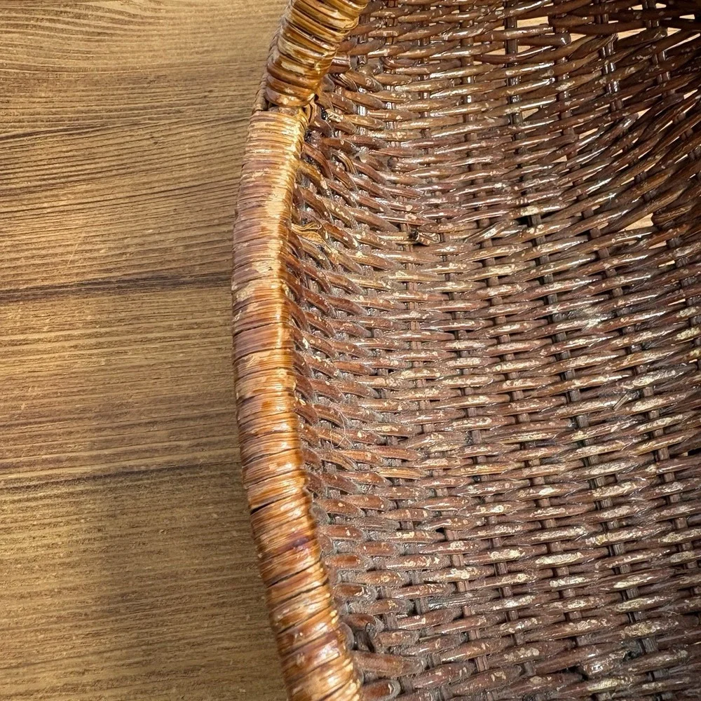 Vintage Wicker Duck Shaped Basket Handwoven Rattan Decorative Tray 8